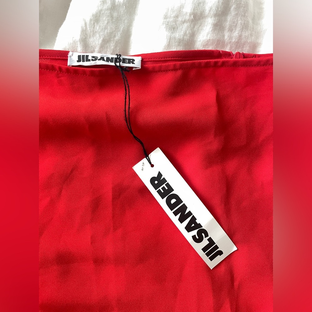 JIL SANDER® RARE Vintage Y2K Red Satin Skirt size 34 / XS - Picture 9 of 12